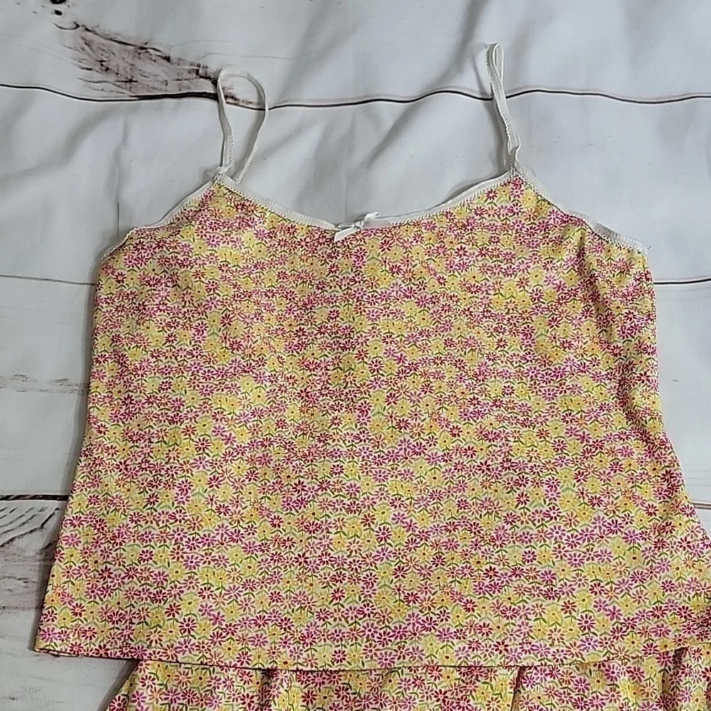 Kickback Kick Back 2000s Set Beautiful Floral Pink and Yellow 2 Piece Set Funky